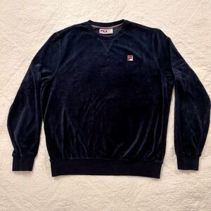 Fila Men's Navy Velour Tracksuit Set medium